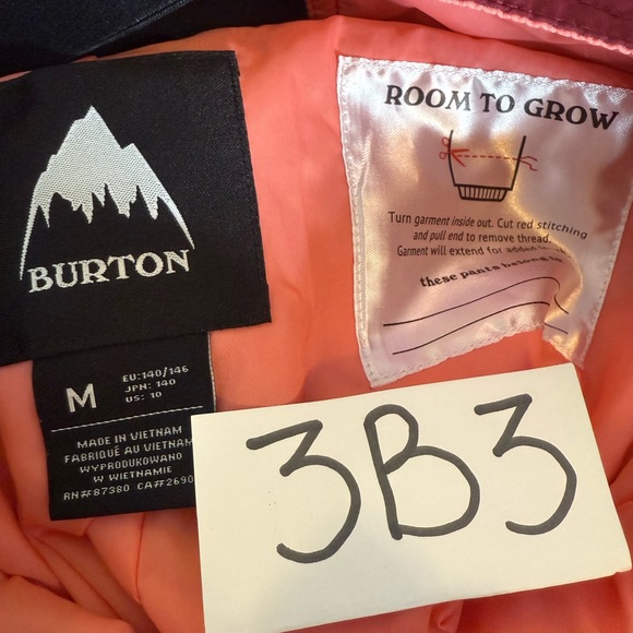 Burton Skylar Snow Bib 2L Pant YOUTH Kid's Size M US 10 Snowboarding Burgundy - Picture 7 of 11